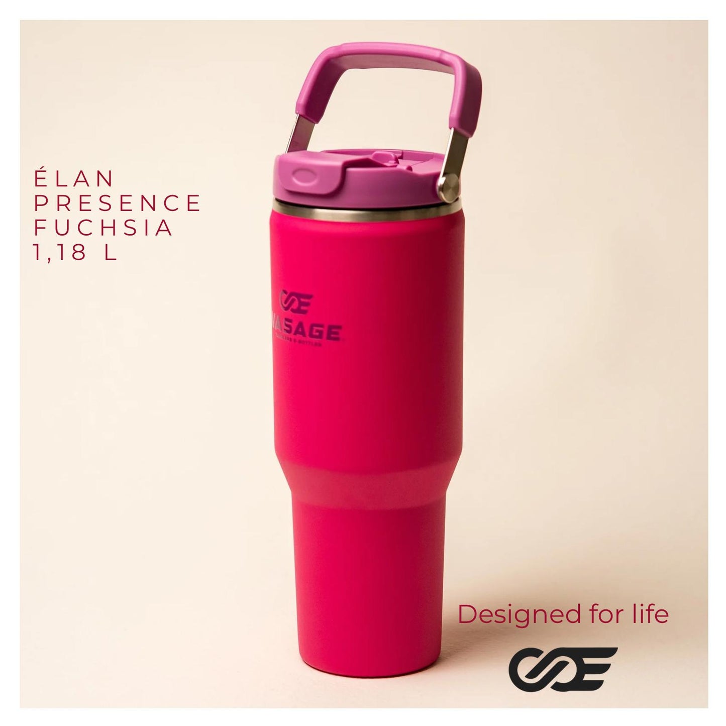 Presence Fuchsia. Vaso térmico de acero inoxidable 1,18 L